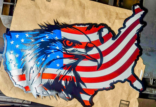 Metal American Flag