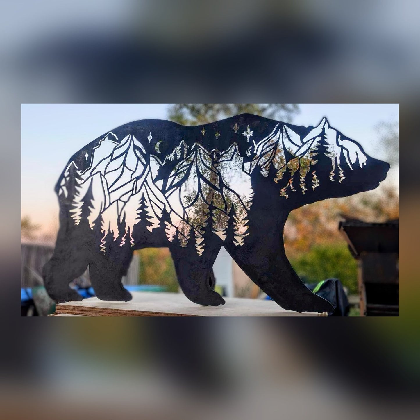 Walking Forest Bear metal art